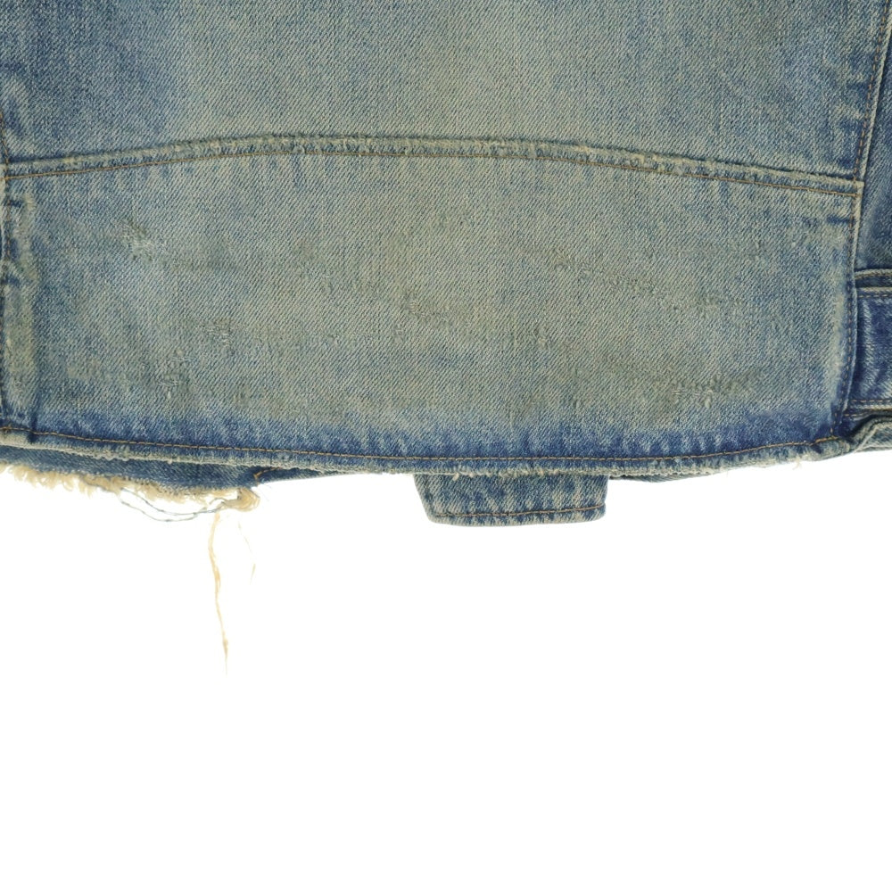 BALMAIN(バルマン) ダブルライダース ダメージ加工 デニムジャケット インディゴ S6HT245D428D