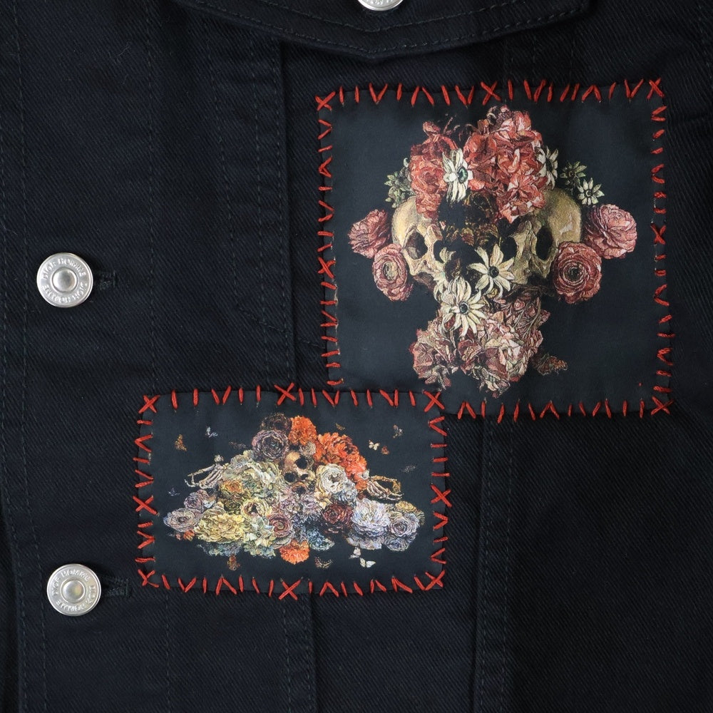 Dior HOMME(ディオールオム) 17SS 亀井徹 ヴァニタスパッチデニムジャケット7 ブラック 63C484K5894
