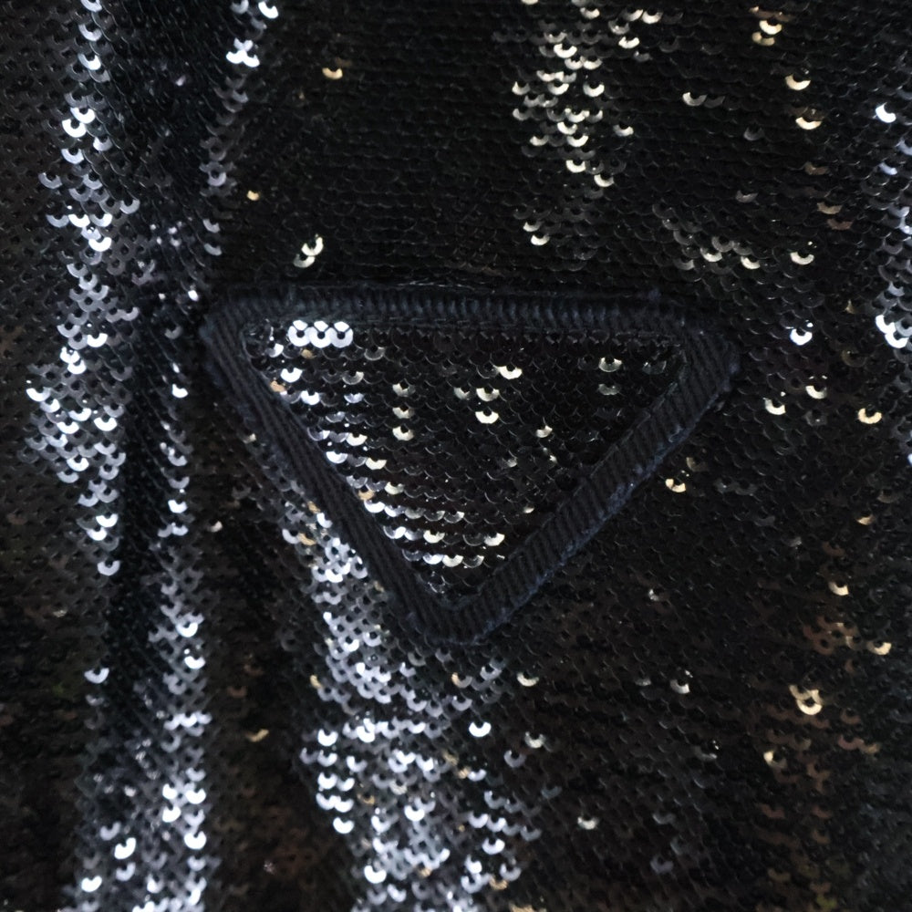 PRADA(プラダ) 21SS Sequins Bomber Jacket スパンコール ボンバージャケット ブルゾン ブラック