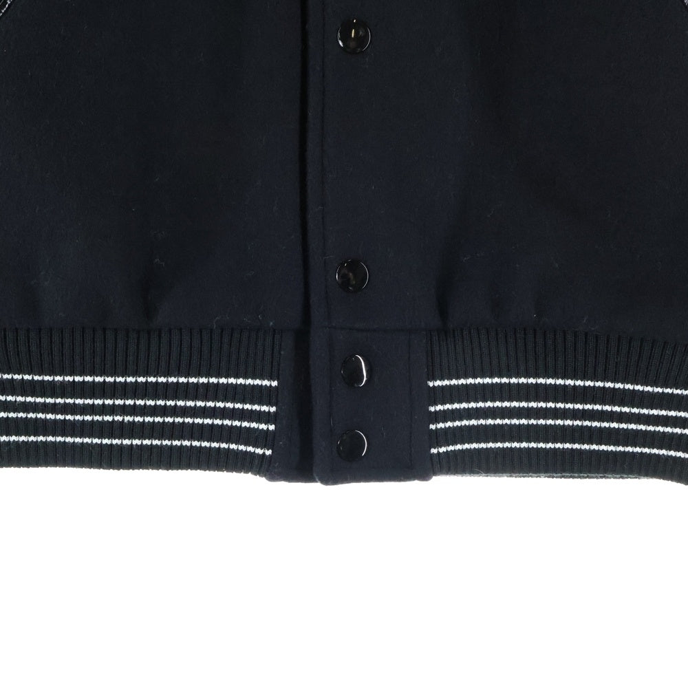 SAINT LAURENT PARIS(サンローランパリ) Leather Sleeve Teddy Jacket レザースリーブ テディジャケット ブルゾン ブラック 494172 Y171Q