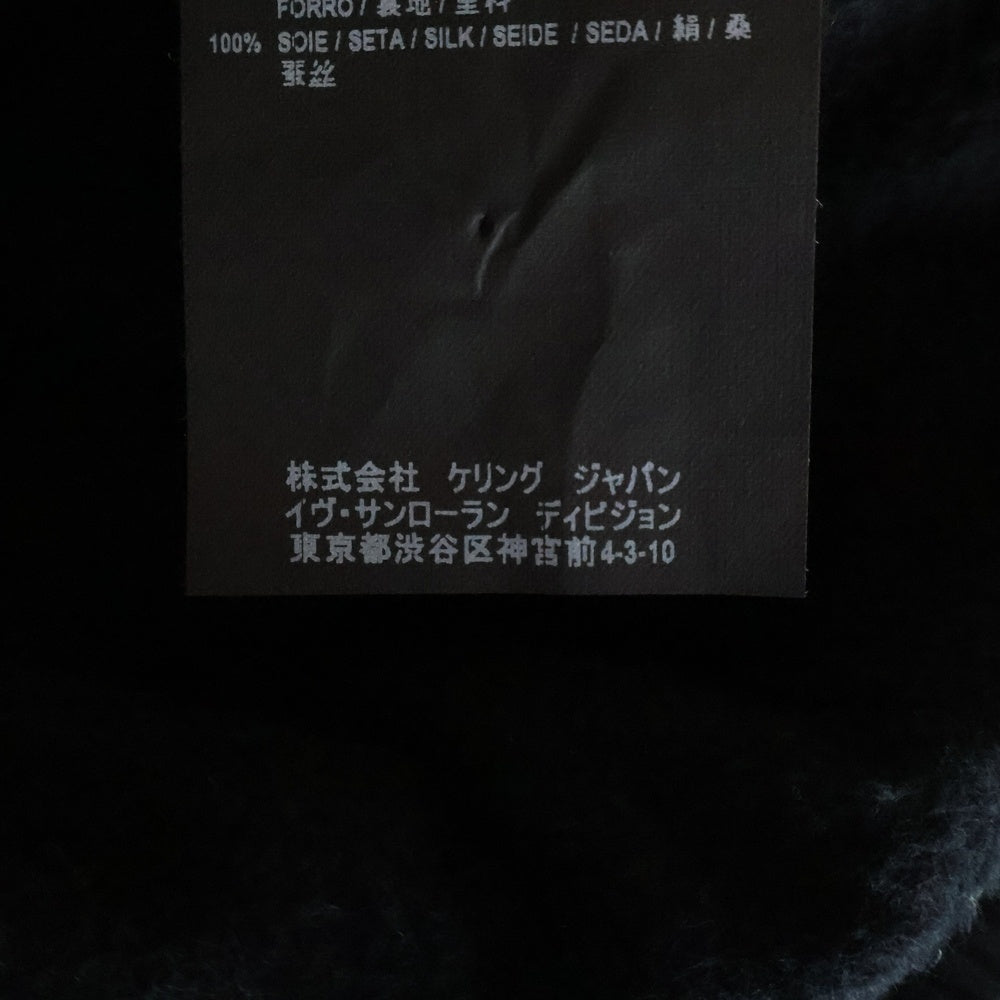 SAINT LAURENT PARIS(サンローランパリ) Leather Sleeve Teddy Jacket レザースリーブ テディジャケット ブルゾン ブラック 494172 Y171Q