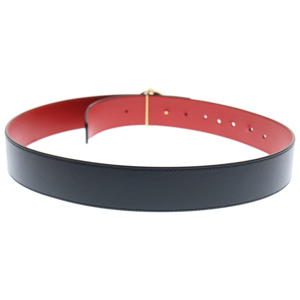 CHRISTIAN LOUBOUTIN(クリスチャンルブタン) CL Logo Belt カーフレザーベルト ブラック/ゴールド