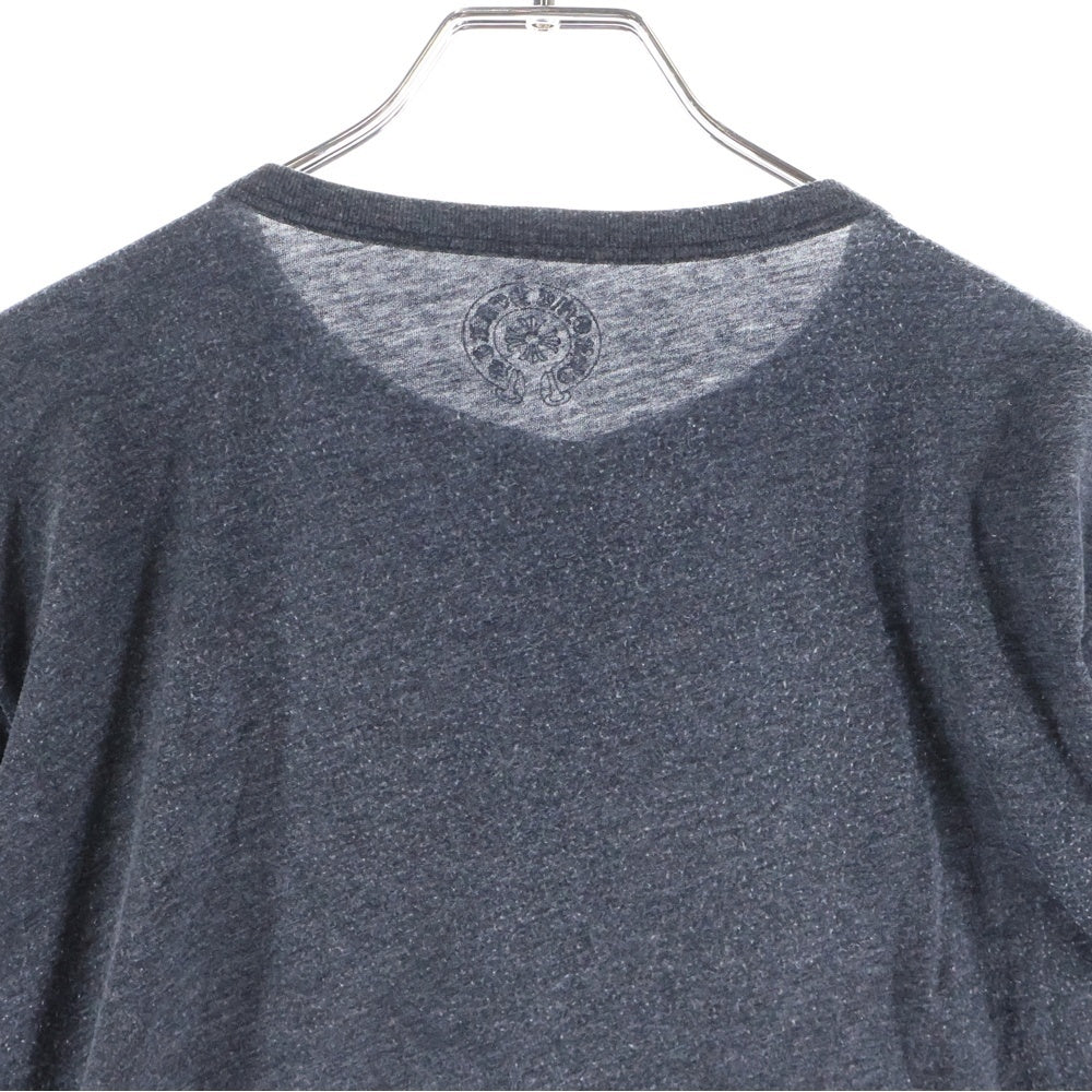 CHROME HEARTS(クロムハーツ) クロスボールボタンヘンリーネック長袖カットソー グレー