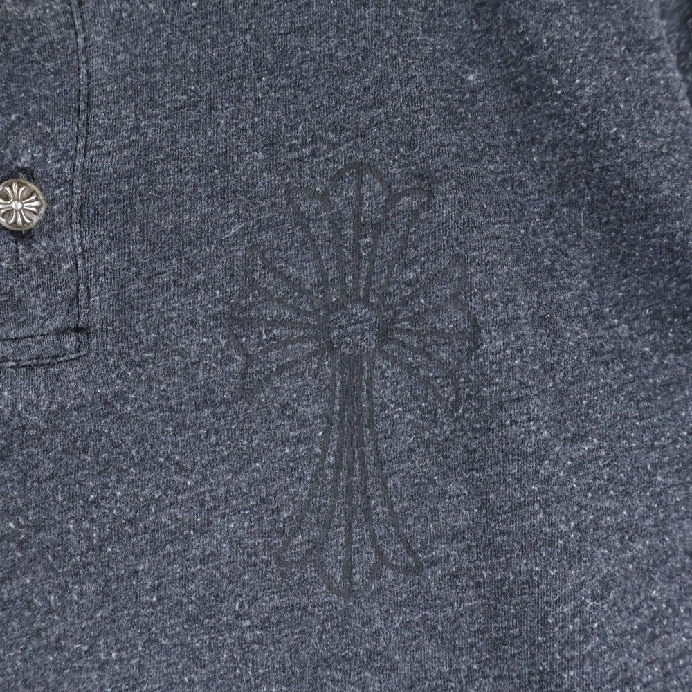 CHROME HEARTS(クロムハーツ) クロスボールボタンヘンリーネック長袖カットソー グレー