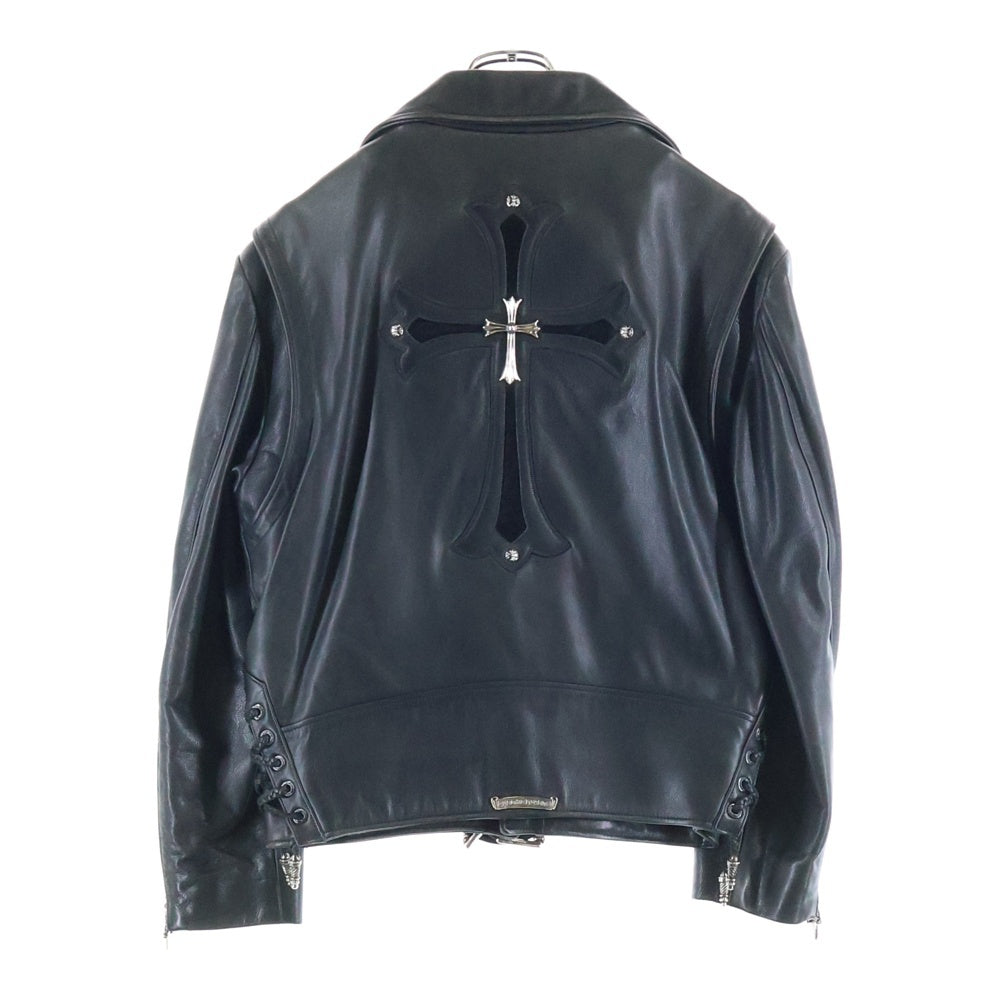 CHROME HEARTS(クロムハーツ) JJ DEAN ダガージップライダース ラージクロス レザージャケット ブラック