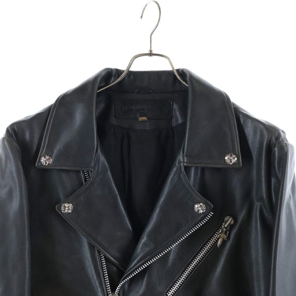 CHROME HEARTS(クロムハーツ) JJ DEAN ダガージップライダース ラージクロス レザージャケット ブラック