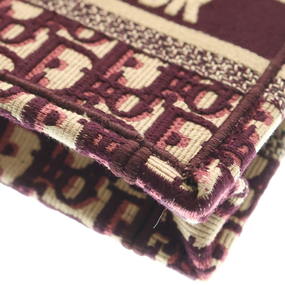 Christian Dior(クリスチャンディオール) book tote ブックトート ハンドバッグ ロゴマーク ベージュ/ワインレッド 50-MA-0250 レディース