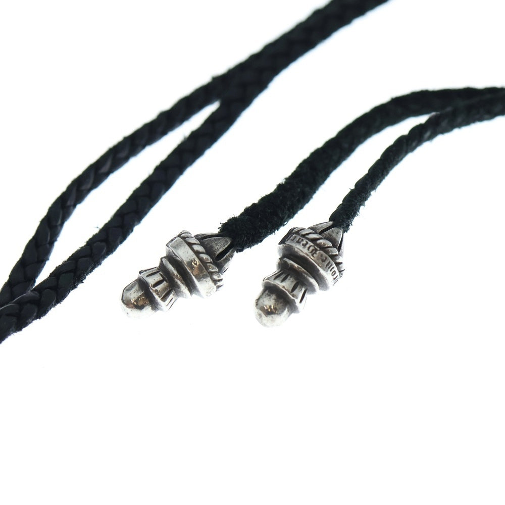 CHROME HEARTS(クロムハーツ) CH CRS SML CL スモールCHクロス レザーブレイド ネックレス シルバー/ブラック BCA217