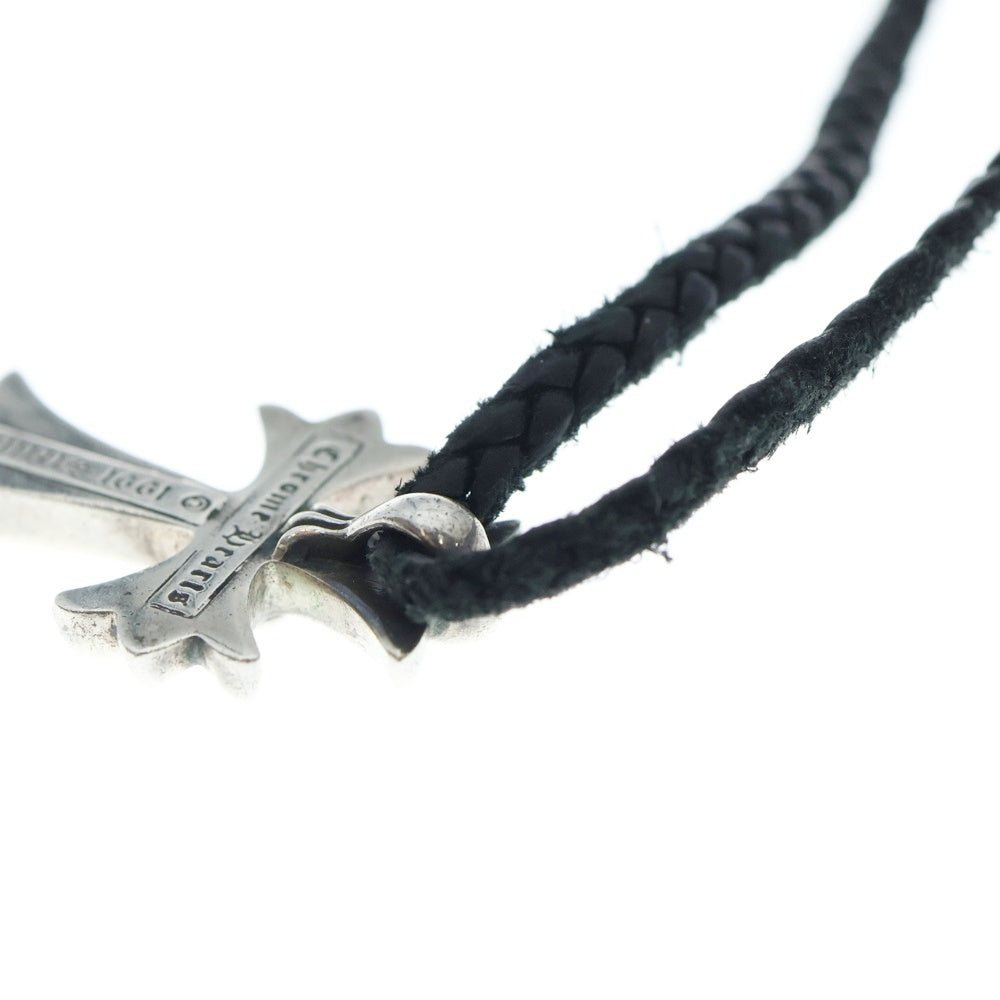CHROME HEARTS(クロムハーツ) CH CRS SML CL スモールCHクロス レザーブレイド ネックレス シルバー/ブラック BCA217