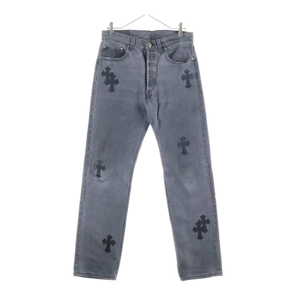 CHROME HEARTS(クロムハーツ) U VNTG JEAN BLK RED TAB クロスパッチ付き501デニムパンツ ブラック