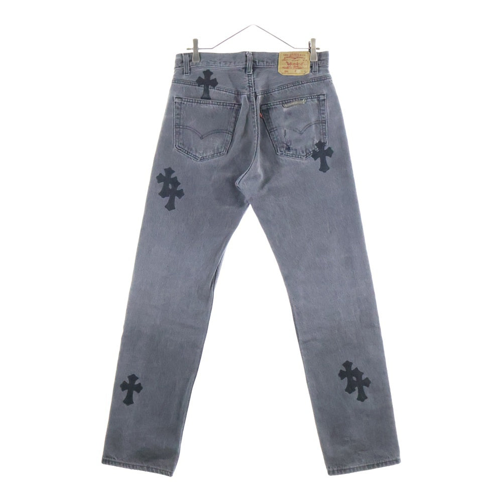 CHROME HEARTS(クロムハーツ) U VNTG JEAN BLK RED TAB クロスパッチ付き501デニムパンツ ブラック