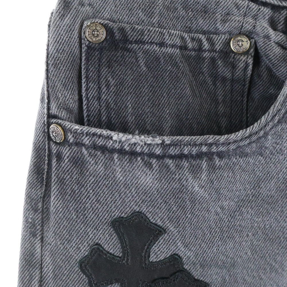 CHROME HEARTS(クロムハーツ) U VNTG JEAN BLK RED TAB クロスパッチ付き501デニムパンツ ブラック