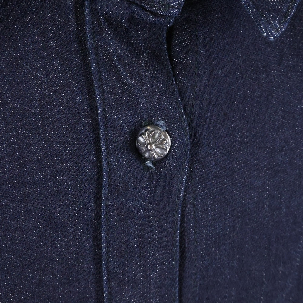 CHROME HEARTS(クロムハーツ) MAHAL KITA マハルキタ クロスパッチクロスボタンオーバーサイズ長袖シャツ インディゴ