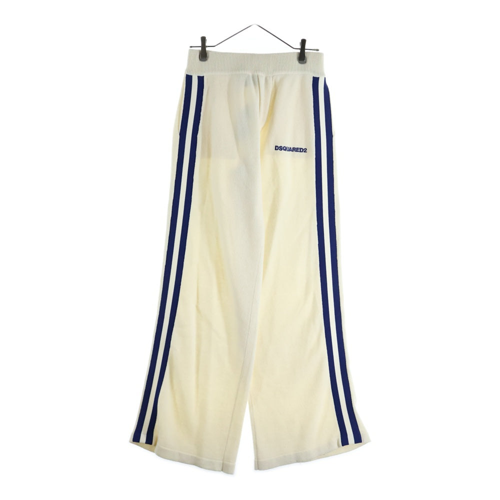 DSQUARED2(ディースクエアード) KNIT PANTS S74KB0927 D13051 サイドライン ニットパンツ スウェットパンツ ホワイト