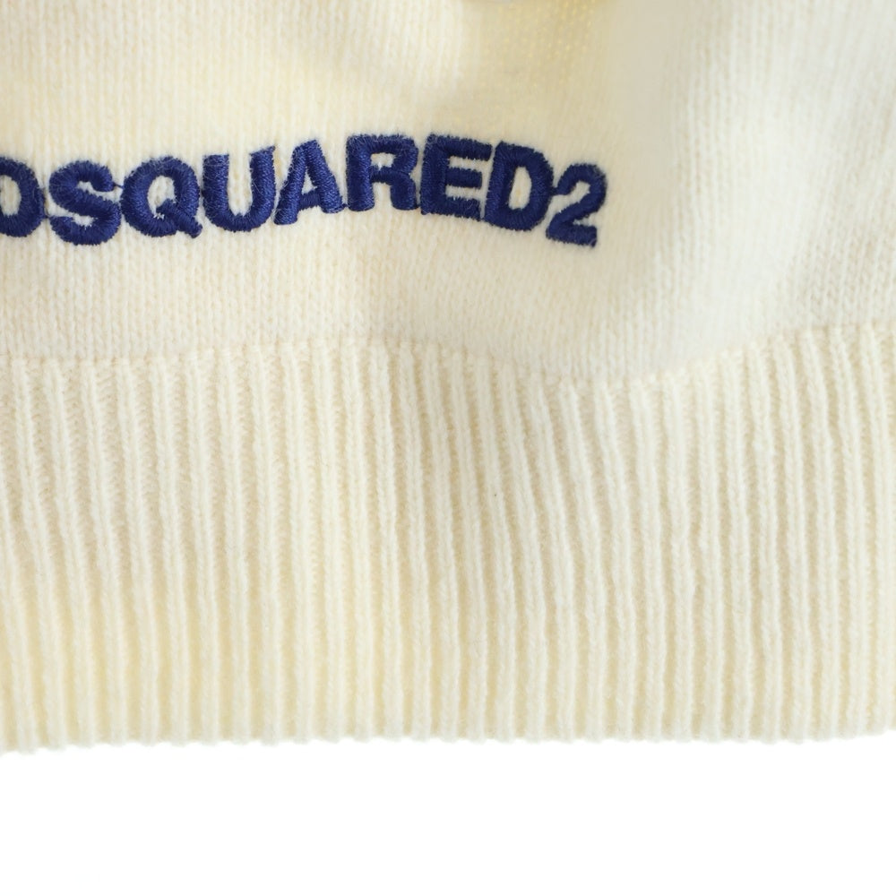 DSQUARED2(ディースクエアード) cream Wool Cardigan S74HA1437 D13051 ジップアップジャケット ベージュ
