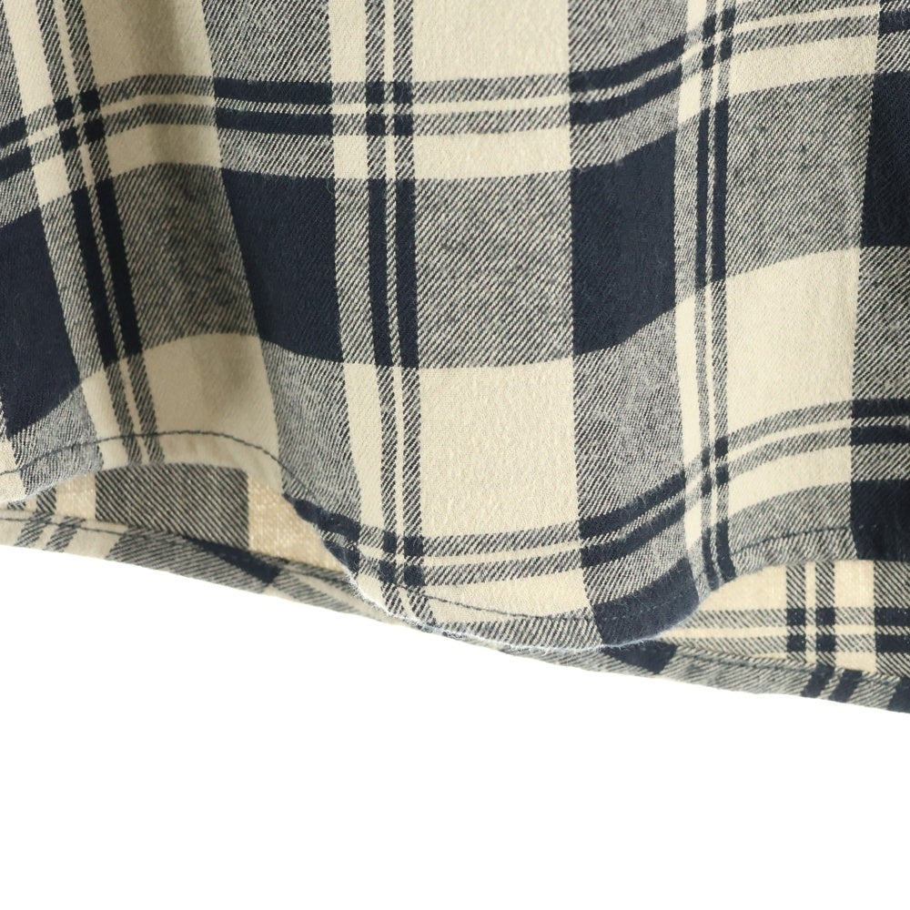 OFF-WHITE(オフホワイト) Checked Hood Shirt OMGE031C99FAB001 カーブ ヘム フード シャツ 長袖シャツ ブラウン