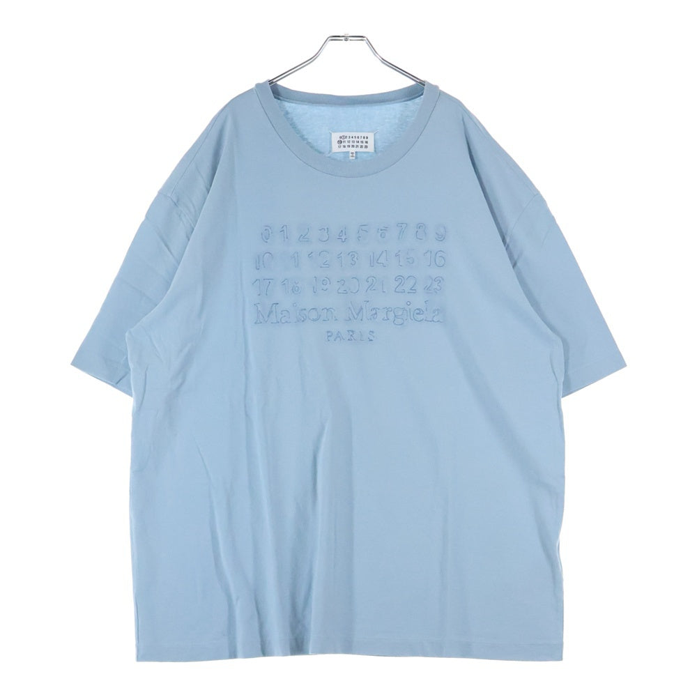 Martin Margiela 8(マルタンマルジェラ) EMBROIDER LOGO TEE S50GC0705 S24567 ロゴプリント半袖Tシャツ カットソー ライトブルー