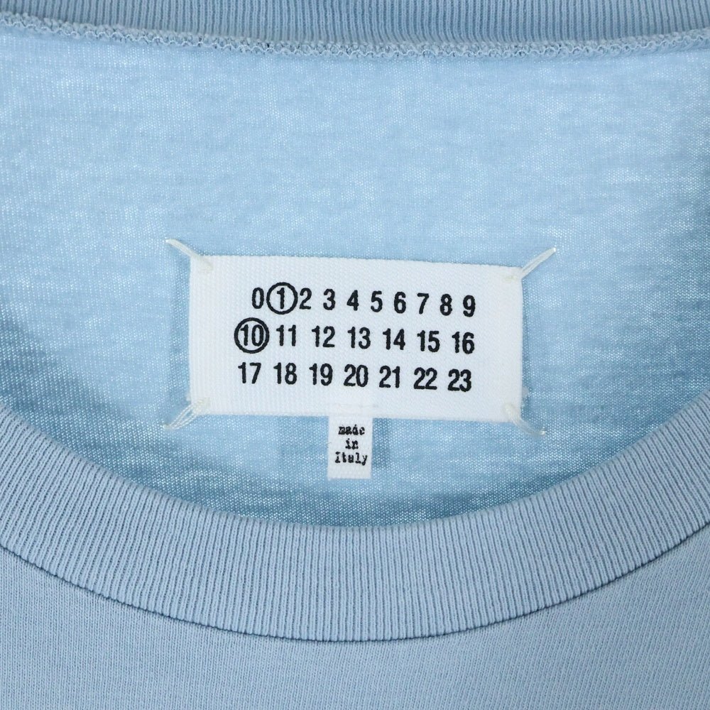 Martin Margiela 8(マルタンマルジェラ) EMBROIDER LOGO TEE S50GC0705 S24567 ロゴプリント半袖Tシャツ カットソー ライトブルー
