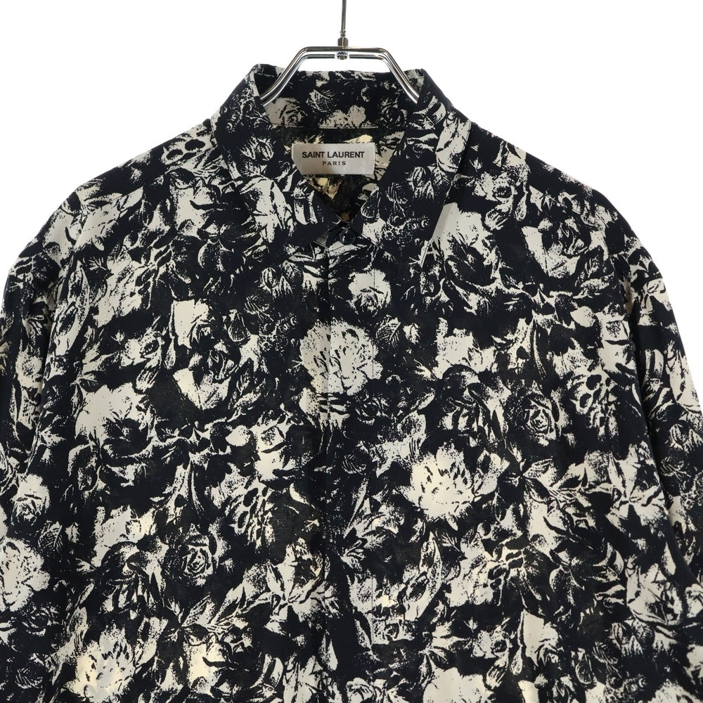 SAINT LAURENT PARIS(サンローランパリ) 20SS 646850 Y2E34 総柄フラワーシルク長袖シャツ マルチ