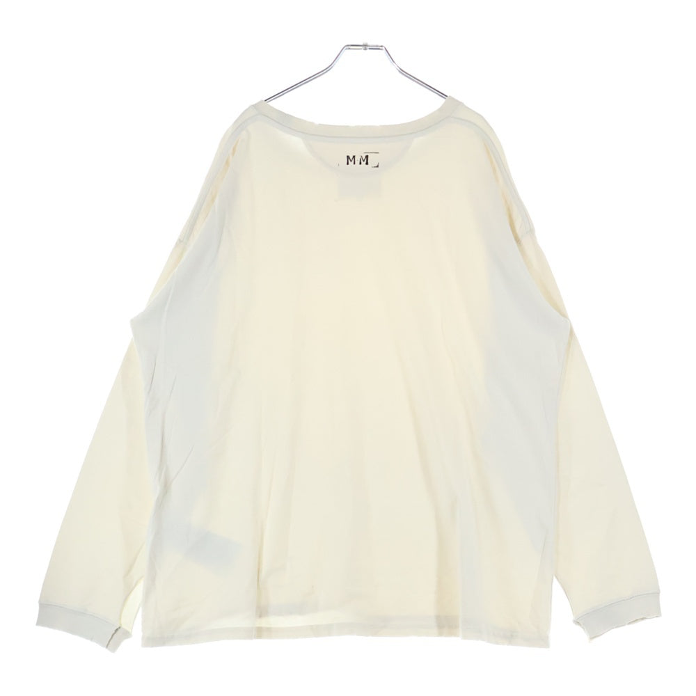 MAISON MARTIN MARGIELA 10(メゾンマルタンマルジェラ) スタンプロゴ ダメージ加工 長袖Tシャツ 長袖カットソー ベージュ S51GC0535 S24567