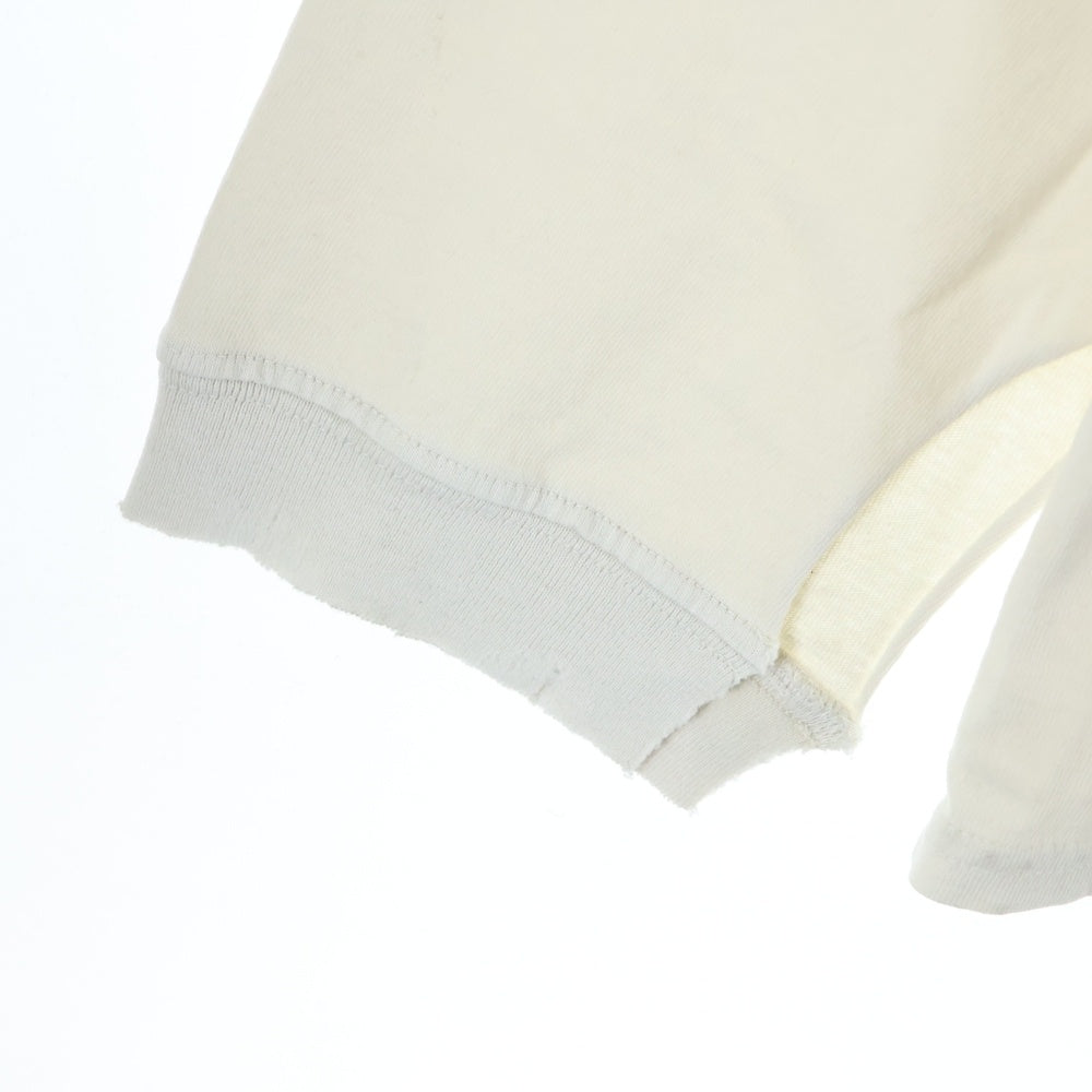 MAISON MARTIN MARGIELA 10(メゾンマルタンマルジェラ) スタンプロゴ ダメージ加工 長袖Tシャツ 長袖カットソー ベージュ S51GC0535 S24567