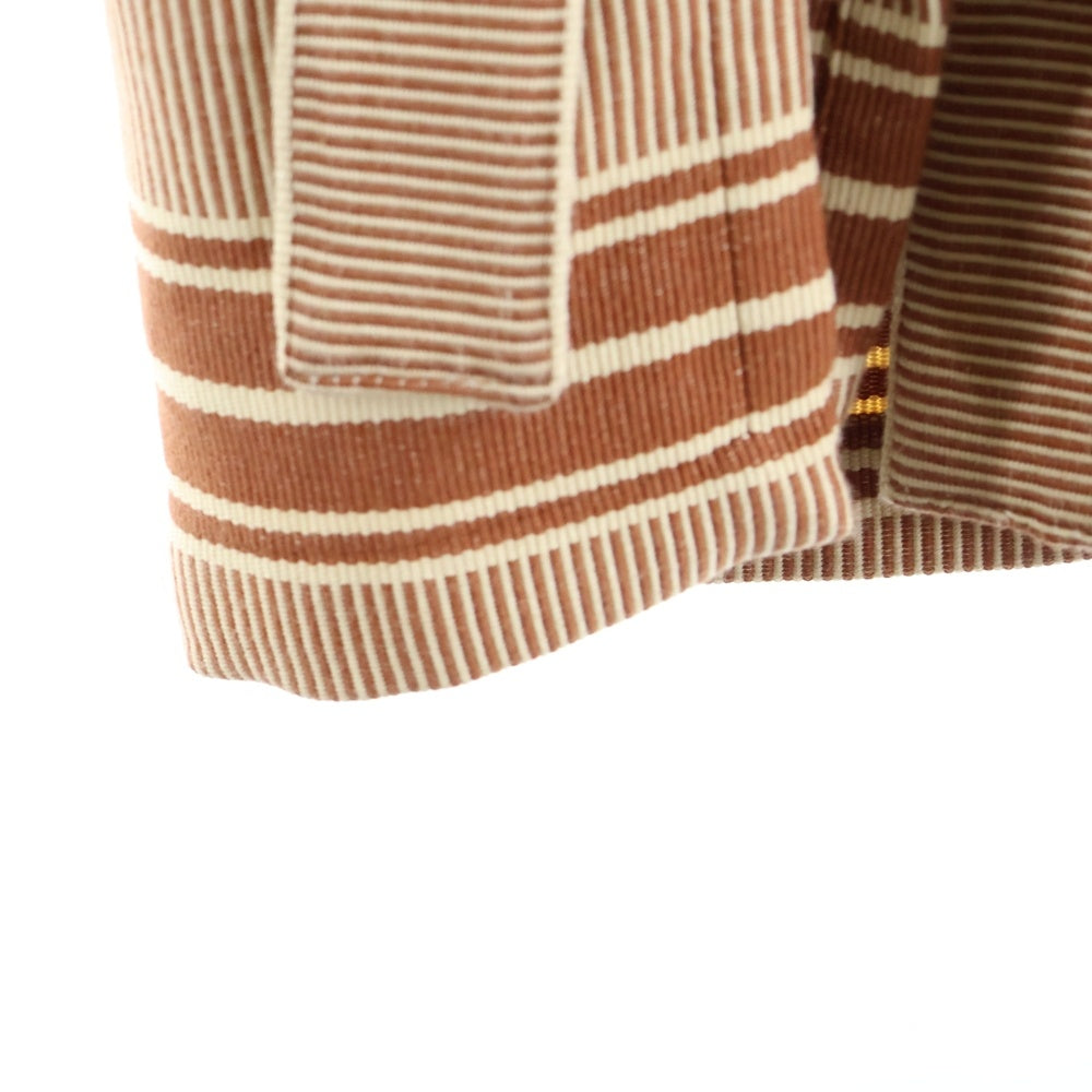 CELINE(セリーヌ) 24AW 2M42D199X ボーダー ロゴバスローブ ブラウン