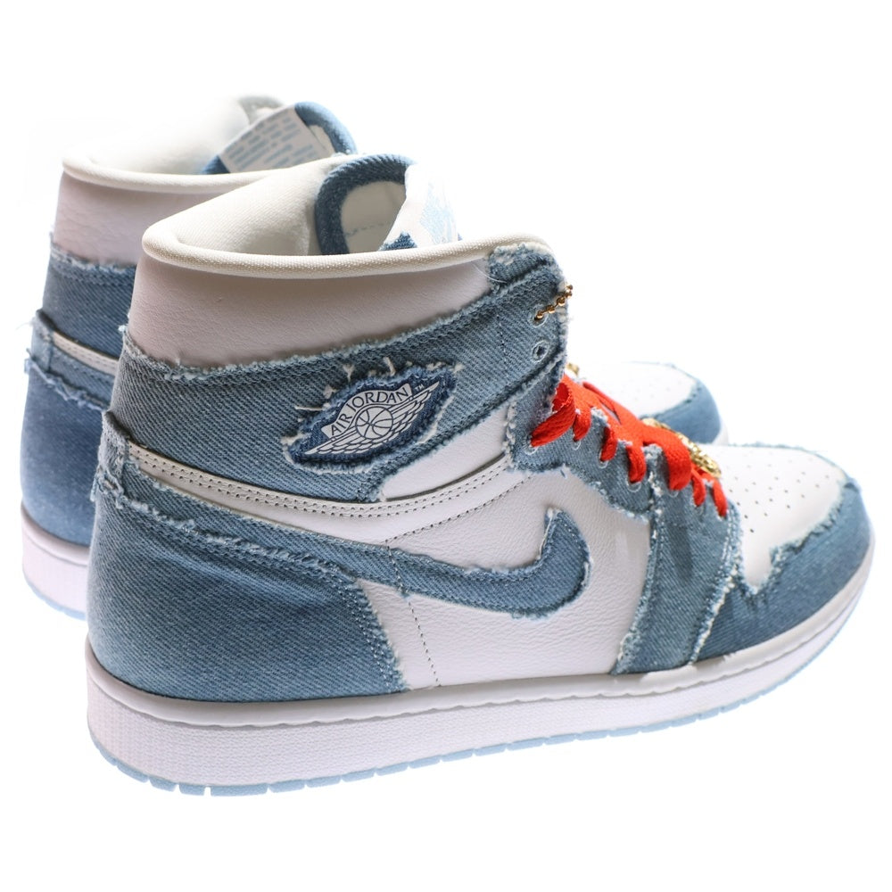 NIKE(ナイキ) WMNS AIR JORDAN 1 HIGH OG DENIM ウィメンズ エアジョーダン1 OG デニム ハイカットスニーカー ホワイト/ブルー US12/29cm DM9036-104 レディース