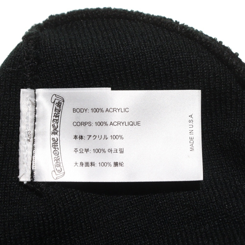 CHROME HEARTS(クロムハーツ) WATCH CAP ワッチキャップ ロゴ刺繍 アクリルビーニー ニットキャップ 帽子 ブラック