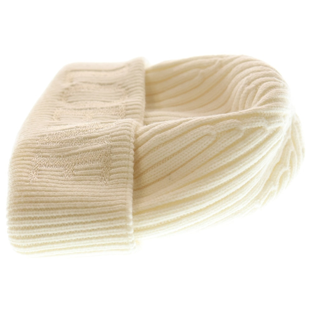 LOEWE(ロエベ) F540257X23 リブ編みウールニット帽子 ニットキャップ ホワイト