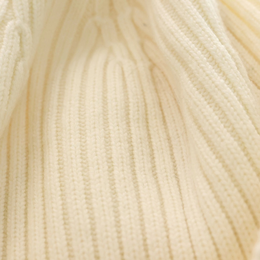 LOEWE(ロエベ) F540257X23 リブ編みウールニット帽子 ニットキャップ ホワイト