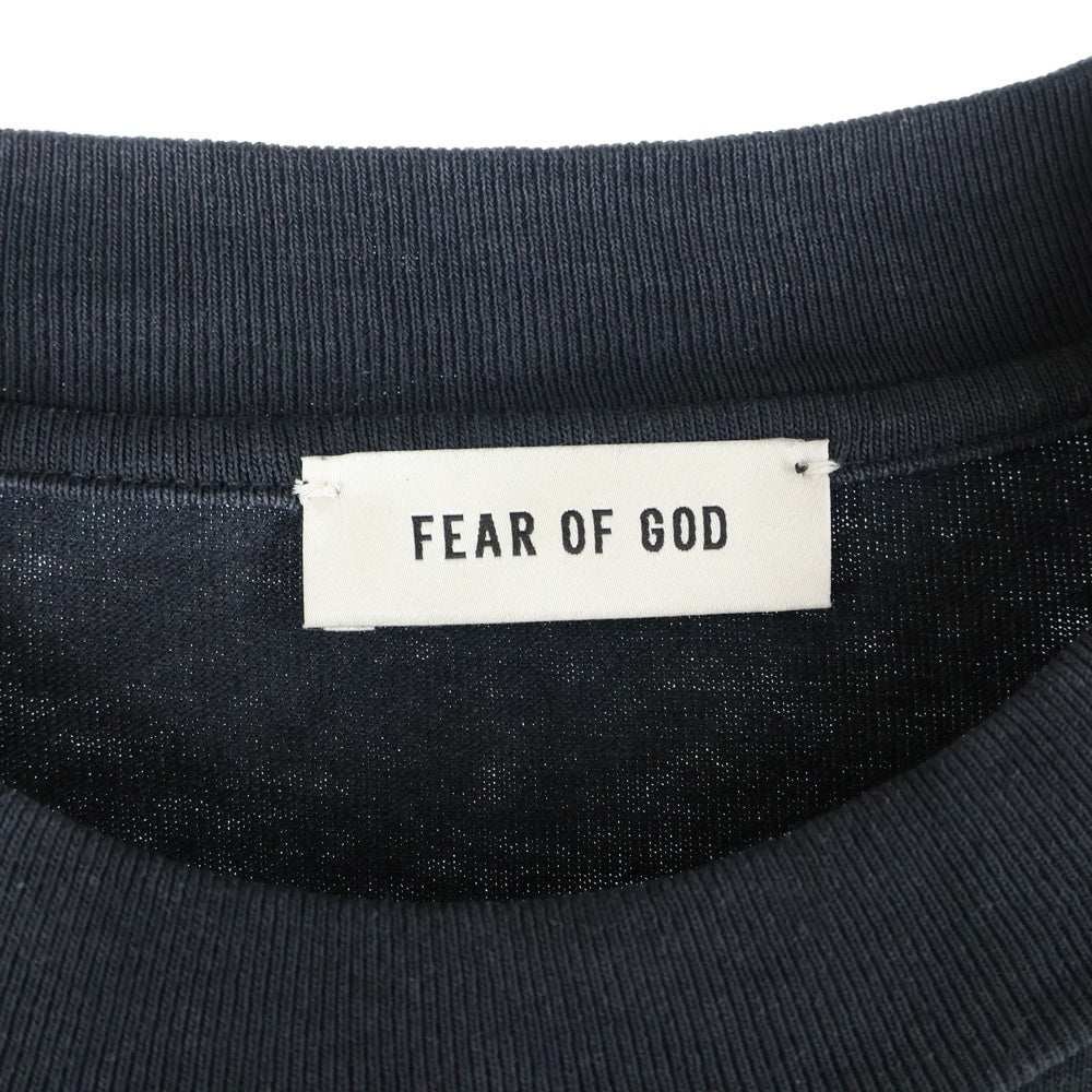 FEAR OF GOD(フィアオブゴッド) RELAXED LS TEE 袖ロゴ フロントプリント長袖Tシャツ 長袖カットソー ブラック