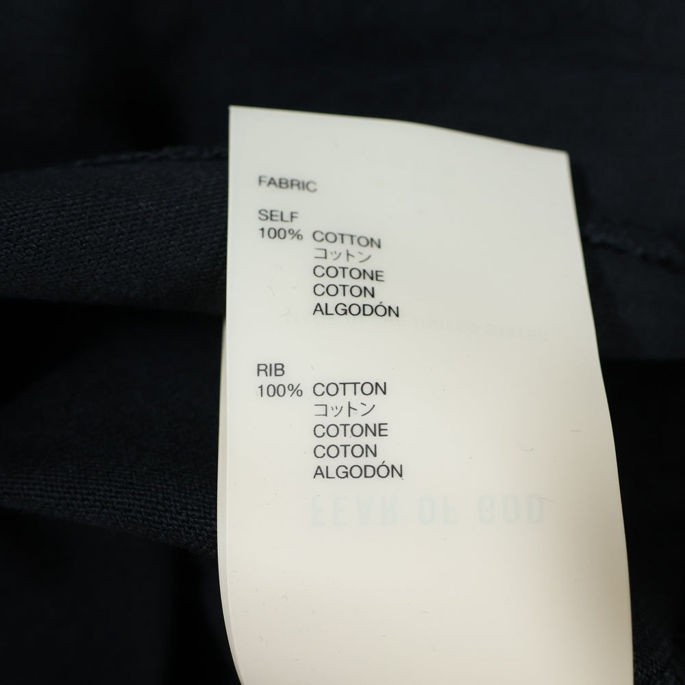 FEAR OF GOD(フィアオブゴッド) RELAXED LS TEE 袖ロゴ フロントプリント長袖Tシャツ 長袖カットソー ブラック