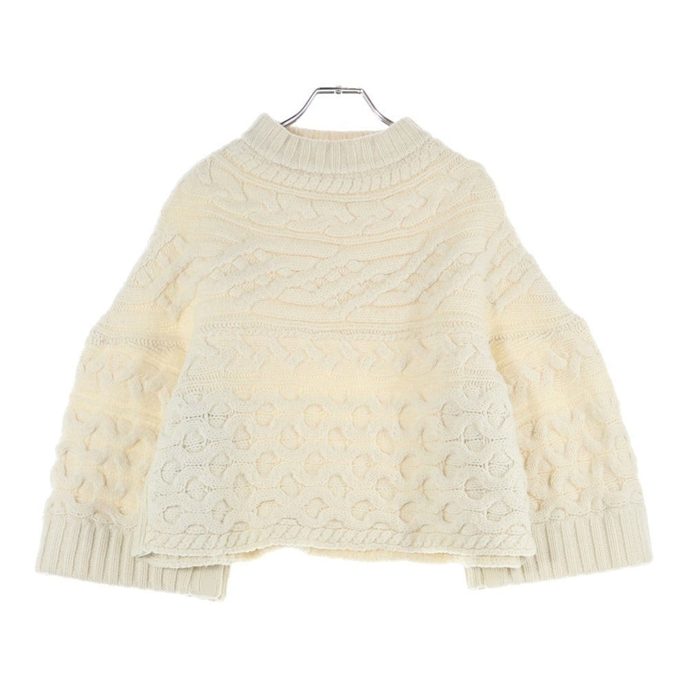 Sacai(サカイ) 22AW モックネックケーブルニット セーター 22-06288 ホワイト