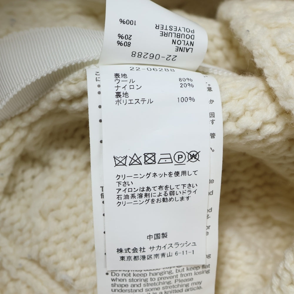 Sacai(サカイ) 22AW モックネックケーブルニット セーター 22-06288 ホワイト