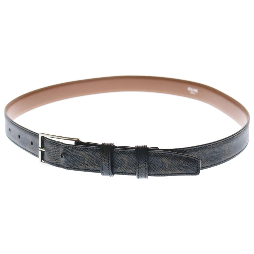 celine トリオンフキャンバス　ベルト CELINE(セリーヌ) トリオンフキャンバス レザーベルト F-NE-2270 ブラウン