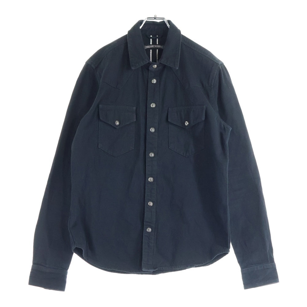 CHROME HEARTS(クロムハーツ) クロスボールボタン アームクロスパッチ デニムシャツ ブラック