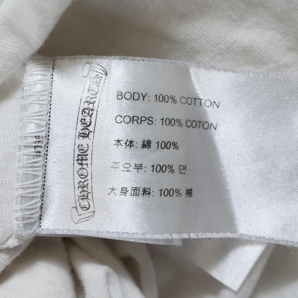 CHROME HEARTS(クロムハーツ) Back Horseshoe L/S バックホースシュー 袖フローラルプリント ロングスリーブカットソー 長袖Tシャツ ホワイト