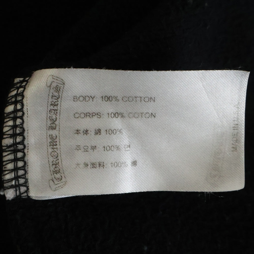 CHROME HEARTS(クロムハーツ) Horseshoe Crewneck Sweatshirt ホースシュープリント 袖フローラル クルーネックスウェットトレーナー ブラック