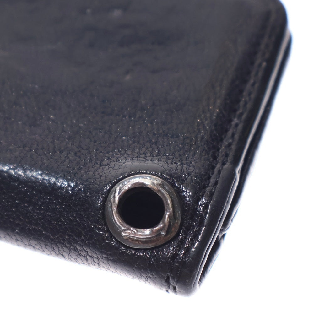 CHROME HEARTS(クロムハーツ) CARD CASE グロメット付きレザーカードケース ブラック/ネイビー