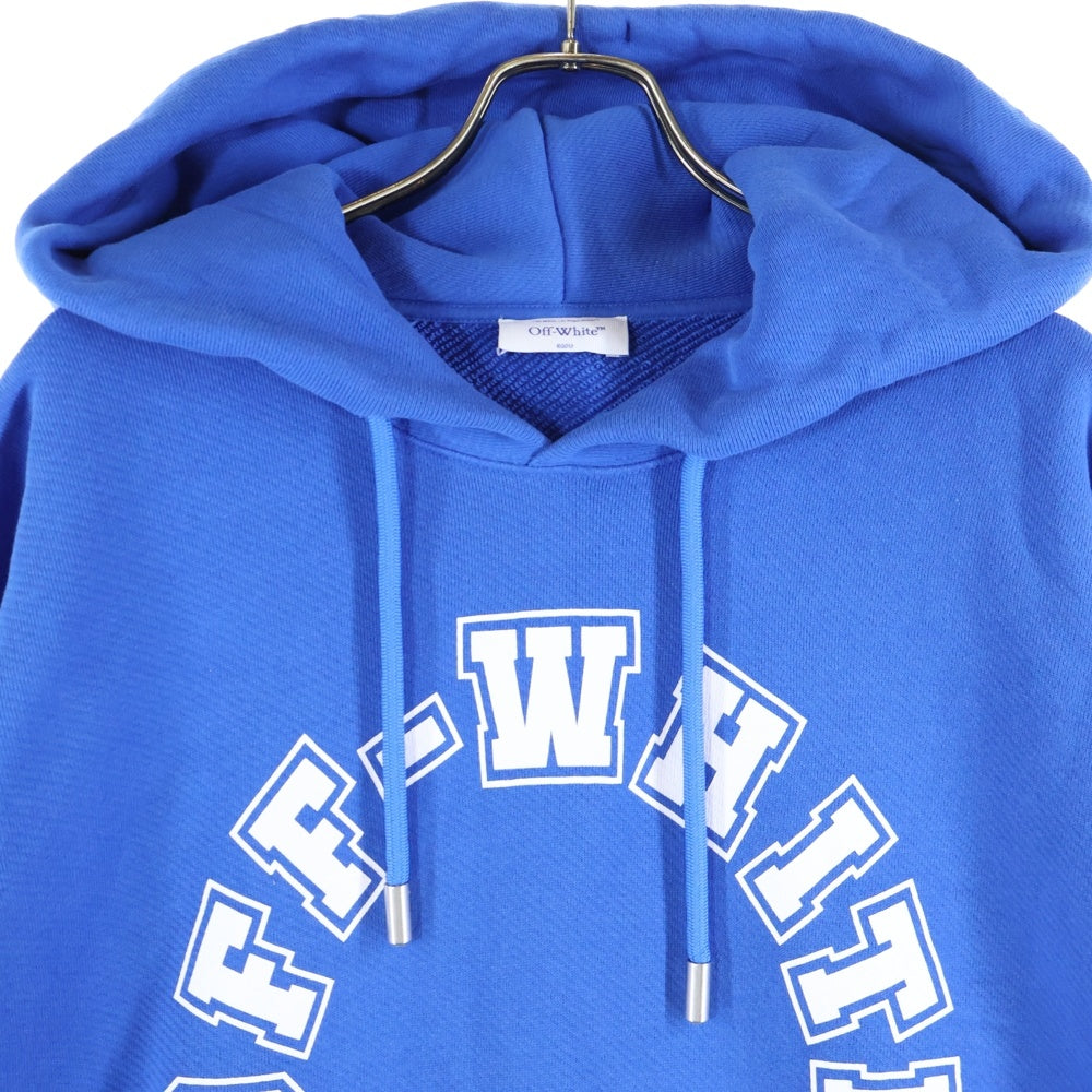 OFF-WHITE(オフホワイト) 24SS FELPA HOODIE FOOTBALL フロントロゴプリント フットボール スウェット プルオーバーパーカー ブルー OMBB118S24FLE005