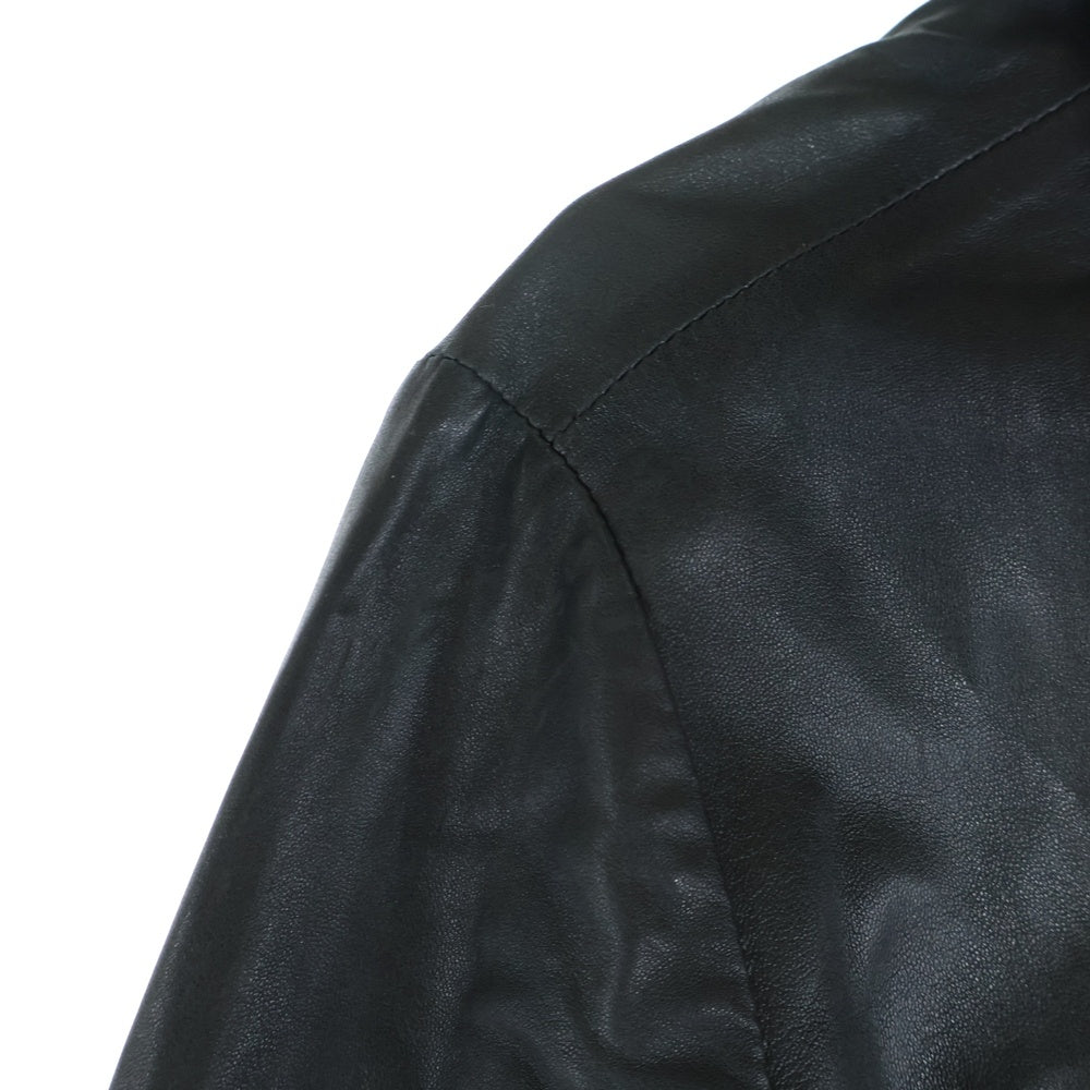 CHROME HEARTS(クロムハーツ) クロスボールボタン レザーロングコート ジャケット ブラック