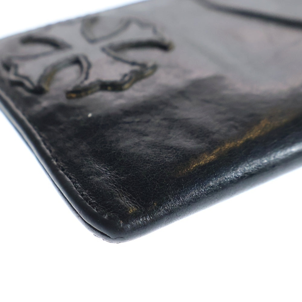CHROME HEARTS(クロムハーツ) THE WAY I WALK CHプラスパッチレザーカードケース ブラック レディース