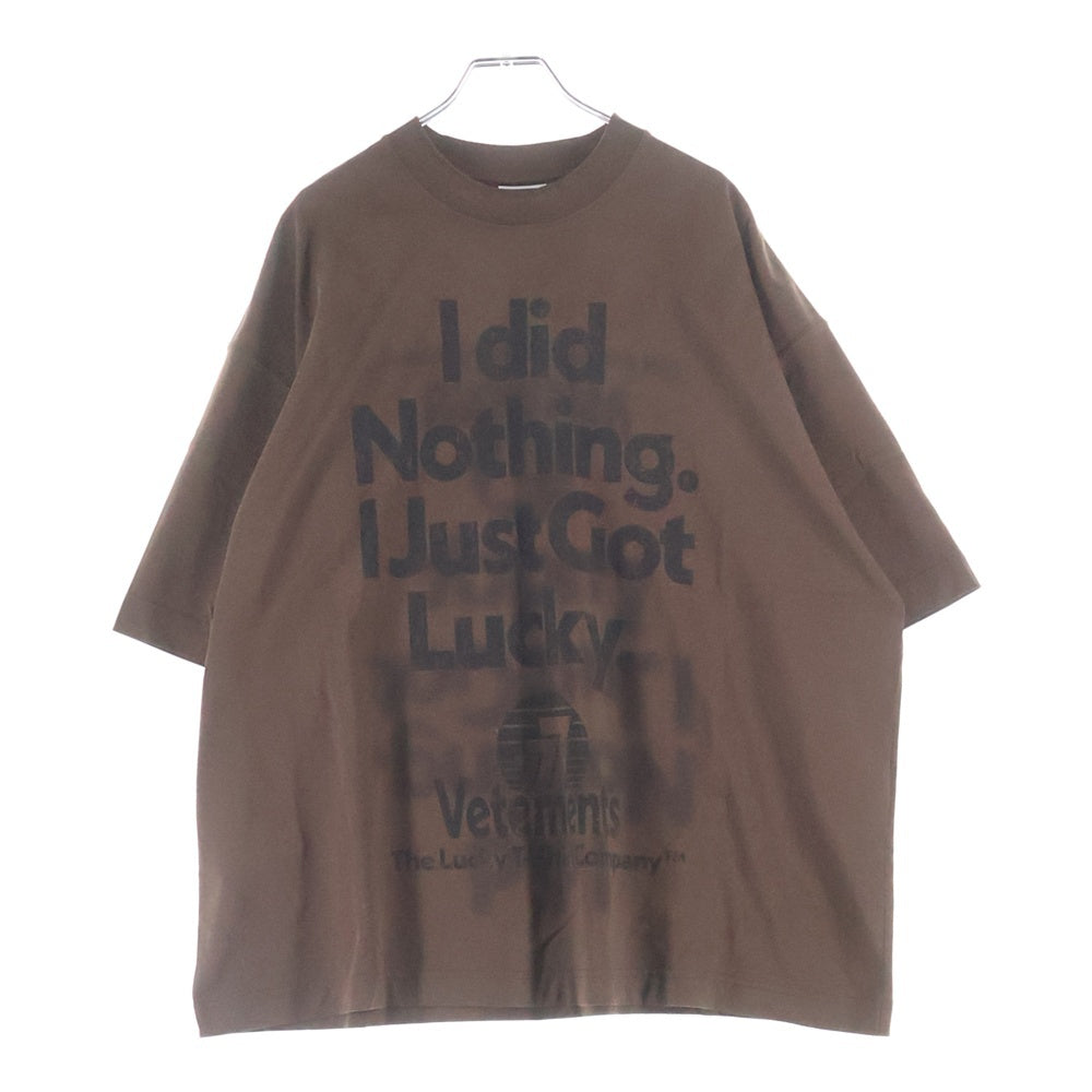VETEMENTS(ヴェトモン) Travis Scott Cactus Jack Lucky Tee カクタスジャック 半袖Tシャツ カットソー ブラウン