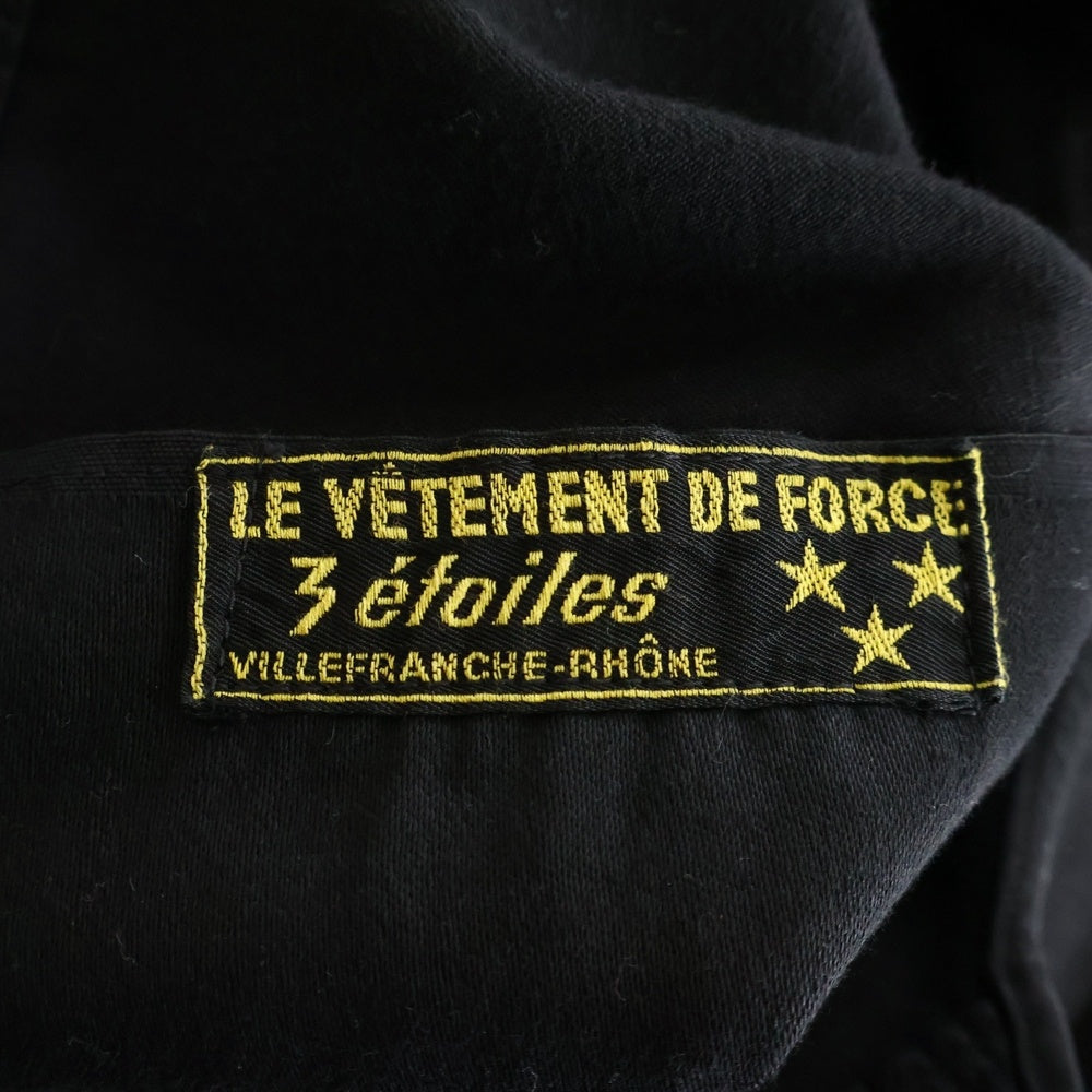 VINTAGE(ヴィンテージ) 40s LE VETEMENT DE FORCE ブラックモールスキン ワークジャケット カバーオール ブラック