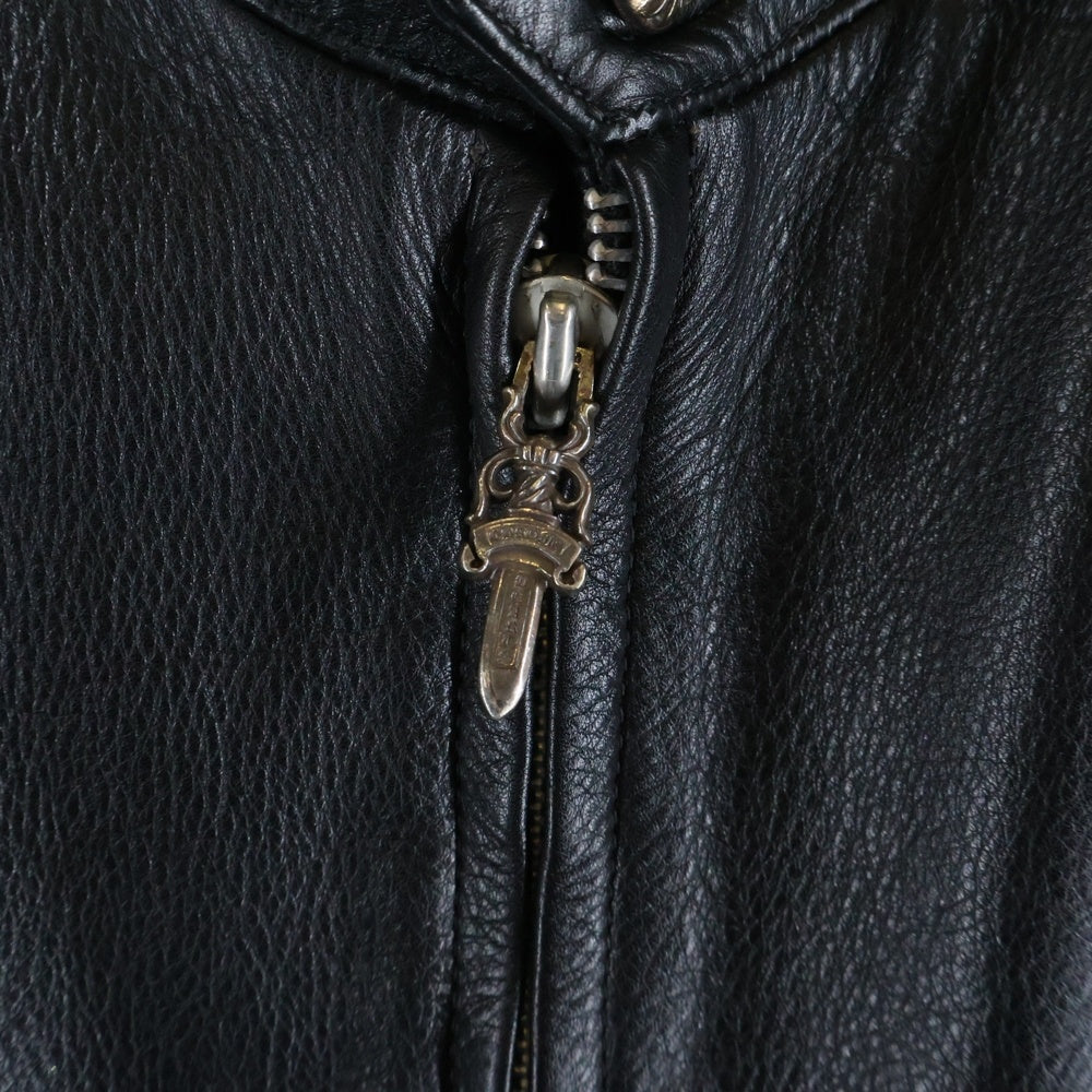 CHROME HEARTS(クロムハーツ) RACING2 レーシング2 ダガージップシングルライダースレザージャケット ブラック