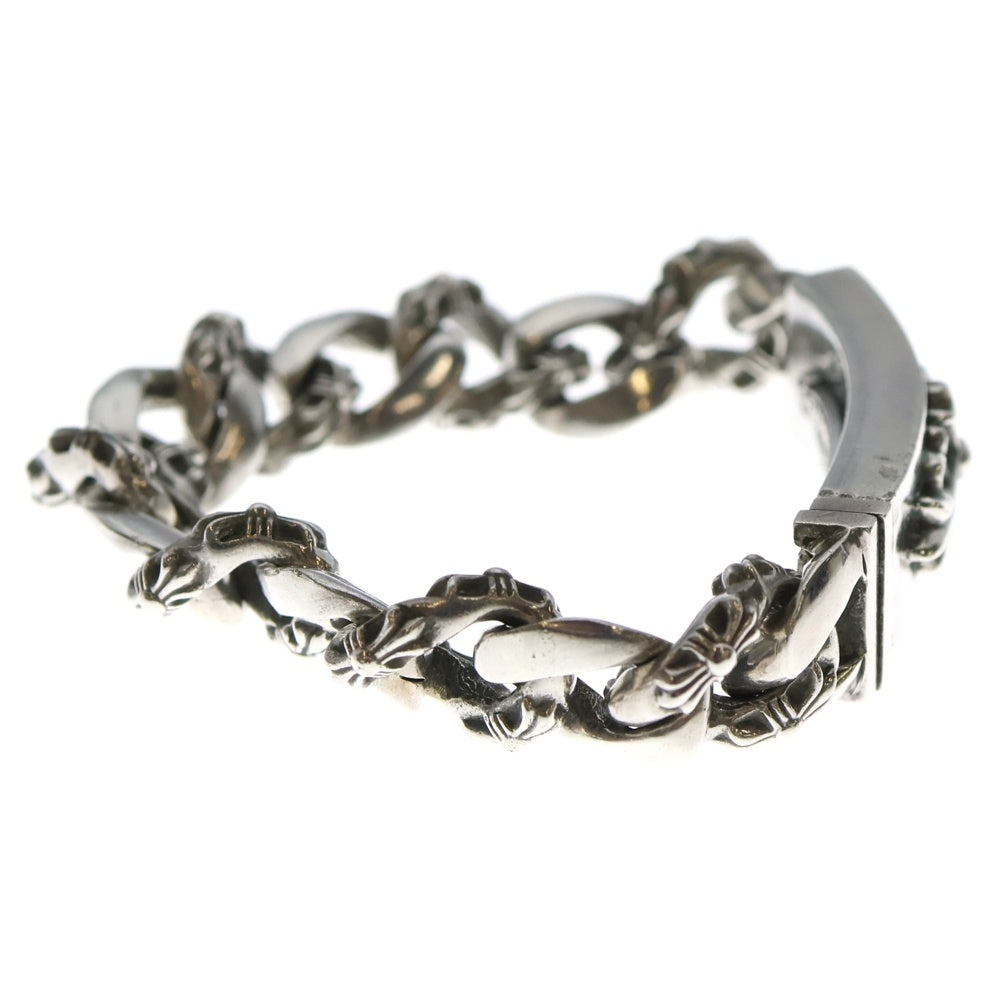 CHROME HEARTS(クロムハーツ) ID FLORAL CRS フローラルクロスIDファンシーリンク ブレスレット 13LINK シルバー BCA166