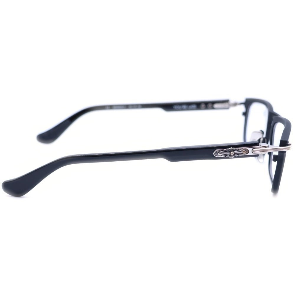 CHROME HEARTS(クロムハーツ) YOU'RE LATE フローラルクロステンプルスクエアサングラス アイウェア メガネ 眼鏡 ブラック/シルバー 56□18-146