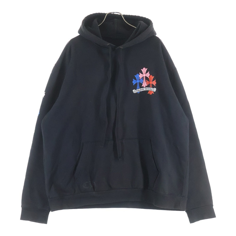 CHROME HEARTS(クロムハーツ) MLTCOL CEM CRS HD PLVR マルチカラーセメタリークロスプリントプルオーバーパーカー フーディ ブラック
