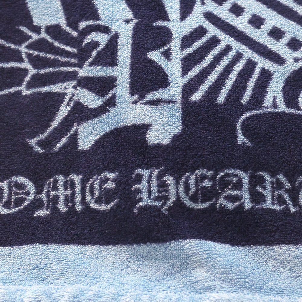 CHROME HEARTS(クロムハーツ) CH CROSS Jacquard Beach Towel 総柄ビーチタオル バスタオル ブランケット ブルー