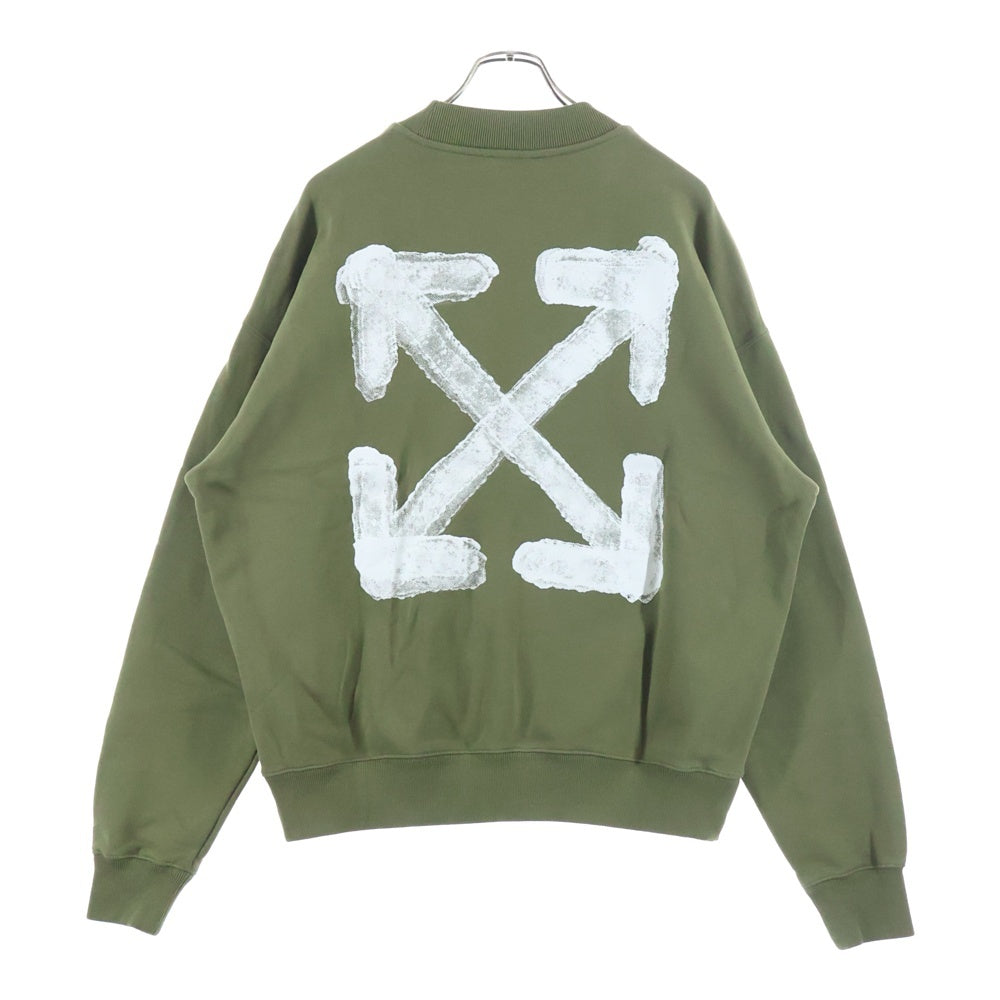 OFF-WHITE(オフホワイト) Logo Printed Crewneck Sweatshirt OMBA054S25FLE004 スウェット トレーナー カーキ